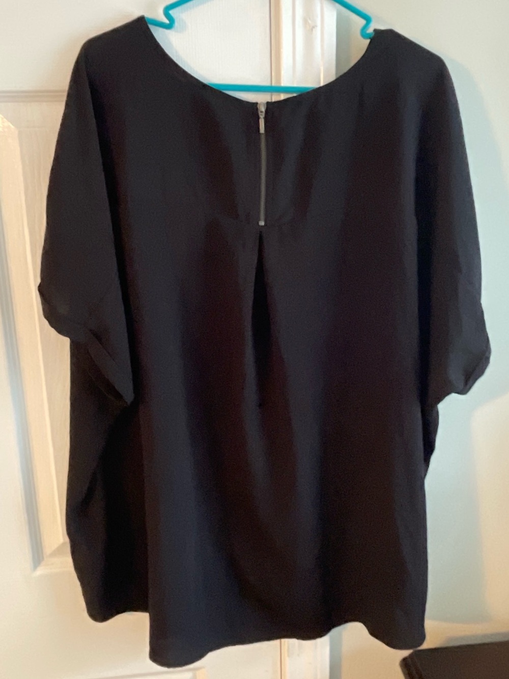 Maurices Black Short Sleeve Blouse - Crew Neck - Picture 3 of 3